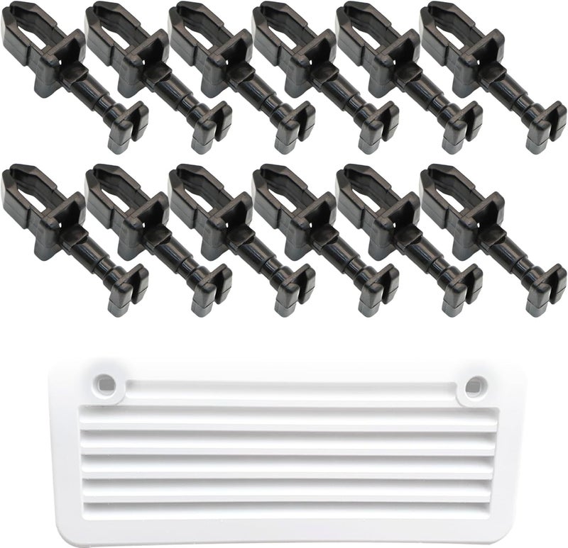 Terixe 12 Pack RV Refrigerator Vent Clips for Norcold 617772 Replacement, Quarter Turn Panel Fastener for Camper Fridge Vent, Perfect Refrigerator Parts & RV Vent Latch for Norcold - Image 1
